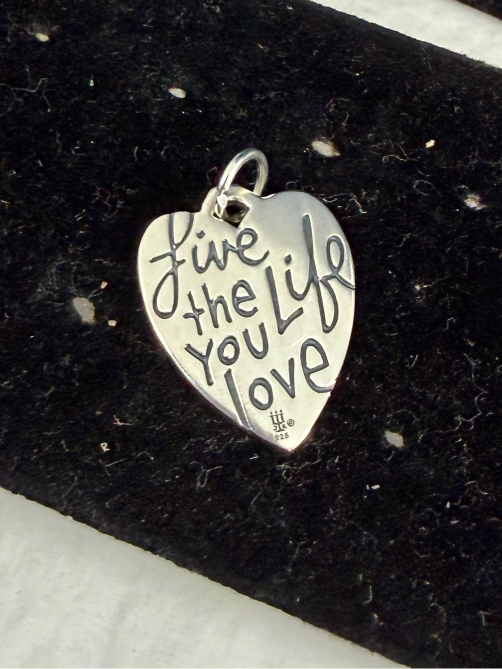 JAMES AVERY Sterling Silver Live The Life You Love Heart Charm Pendant; RETIRED